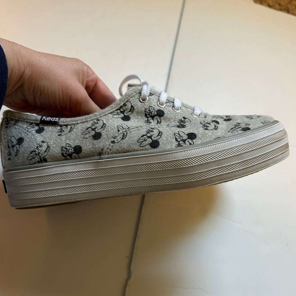 Keds Triple Kick Disney Minnie Mouse Grey White Sneakers 5.5 - Picture 3 of 6
